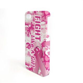 iPhone 4/4s Full Image WrapAround Case   Pink Ribbon "Fight Like a Girl": Cell Phones & Accessories