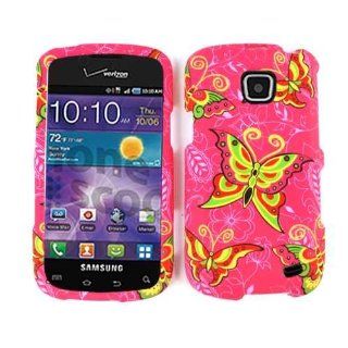 ACCESSORY MATTE COVER HARD CASE FOR SAMSUNG ILLUSION I110 PINK BUTTERFLY ISLAND Cell Phones & Accessories