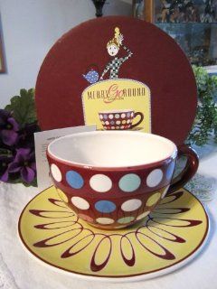 Gorham Merry Go Round Polly Put The Kettle On Cup(s) & Saucer(S) Yellow Kitchen & Dining