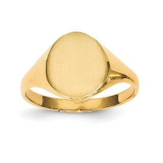 14k Yellow Gold Signet Ring. Gold Weight  2.67g. 10.8mm x 8.6mm face Jewelry