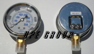 NEW STAINLESS STEEL LIQUID FILLED PRESSURE GAUGE WOG WATER OIL GAS 0 to 5000 PSI LOWER MOUNT 0 5000 PSI 1/4" NPT 2.5" FACE DIAL FOR COMPRESSOR HYDRAULIC AIR TANK PRESSURE WASHER: Home Improvement