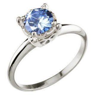 Illusion Box Solitaire Platinum Ring with Fancy Blue Diamond 1/2 carat Brilliant cut: Jewelry