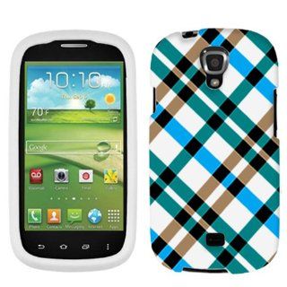 Samsung Galaxy Stratosphere II Blue Plaid on White Hard Case Phone Cover: Cell Phones & Accessories