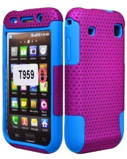 Purple Blue 2 in 1 Hybrid Rubber Plastic Skin Case Cover for Samsung Galaxy S Vibrant T959/ Samsung Galaxy S 4g/ T mobile: Cell Phones & Accessories