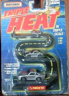 Matchbox Triple Heat Porsche 959 1:200, 1:90, 1:64 (1991): Toys & Games