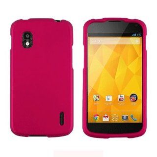 [ManiaGear] Hot Pink Rubberized Shield Hard Case for LG Googloe Nexus 4 E960 (T Mobile): Cell Phones & Accessories