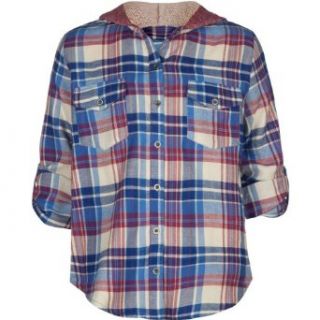 FULL TILT Girls Hooded Flannel Shirt: Clothing