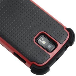 CellJoy Triple Defender Layered Back Cover Case for Samsung Galaxy S2 S II GS2 SGH T989 (T Mobile)   Red and Black [CellJoy Retail Packaging]: Cell Phones & Accessories