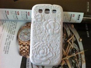 Shining Gold 3d Rose Flower Carving Cover Case for Samsung Galaxy S3 I9300,white: Cell Phones & Accessories