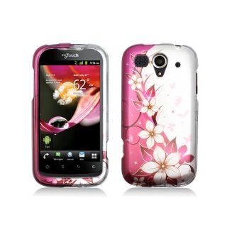 Purple Silver Flower Hard Cover Case for Huawei T Mobile myTouch Unite U8680: Cell Phones & Accessories