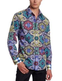 Robert Graham Men's Twist Shirt, Multi, X Large at  Mens Clothing store Button Down Shirts