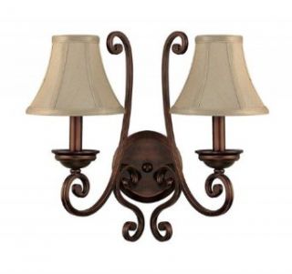 Capital Lighting 1772BB 413 Wall Sconce with Moonlit Mica Fabric Shades, Burnished Bronze Finish    