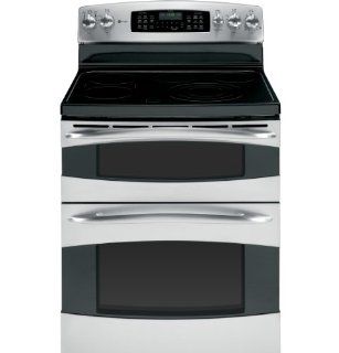 GE PB975STSS Profile 30" Stainless Steel Electric Smoothtop Double Oven Range   Convection: Appliances