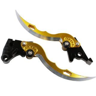 1 Pair of gold Blade style Adjustable Motorcycle CNC Brake Clutch Levers Fit For Honda CBR900RR 1993 1999: Automotive