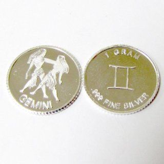 Astrology Zodiac Silver Coin GEMINI 1 Gram .999 Fine Silver Coin: Everything Else
