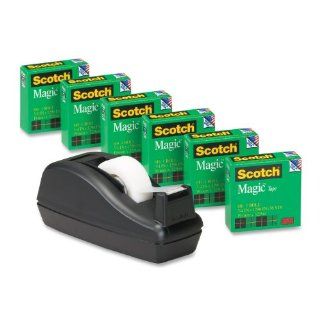 Scotch Magic Tape Deal, 3/4 x 1000 Inches, 6 Pack with C 40 Black Dispenser (810C40BK) : Clear Tapes : Office Products
