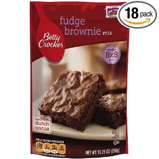 Betty Crocker Fudge Brownie Mix, 10.25 Ounce Pouches (Pack of 18) : Grocery & Gourmet Food