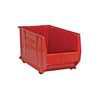 Quantum QUS986MOB Plastic Storage Stacking Hulk Container, 30 Inch by 16 Inch by 15 Inch, Red, Case of 1   Open Home Storage Bins