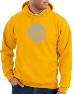OM OHM Symbol Sign Yoga Meditation Pullover Hooded Sweatshirt Hoody Hoodie   Gold: Clothing