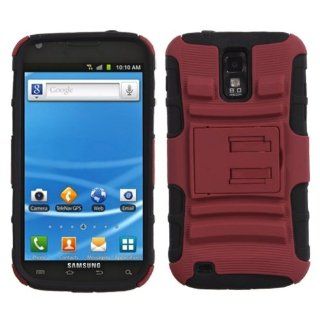 MyBat ASAMT989HPCSAAS003NP Advanced Rugged Armor Hybrid Combo Case with Kickstand for T Mobile Samsung Galaxy S2   Retail Packaging   Red/Black: Cell Phones & Accessories
