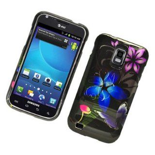 For Samsung Galaxy S II T Mobile SGH T989 Case Blue Flower and Purple Butterfly 