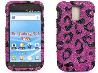 iSee Pink Leopard Cheetah Bling Rhinestone Crystal Full Case for T Mobile Samsung Galaxy S2 SGH T989 Hercules Cell Phones & Accessories