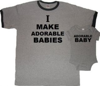 I Make Adorable Babies Dad T shirt and Baby Bodysuit Set   Father's Day Gift: Baby