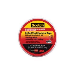 3M Scotch 35 Vinyl Color Coding Electrical Tape, 32 to 221 Degree F, 1250 mV Dielectric Strength, 66' Length x 3/4" Width, Red: Industrial & Scientific