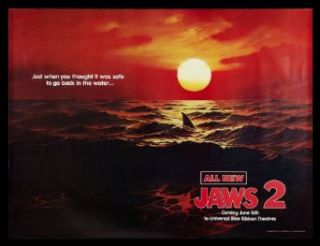 JAWS 2 * CineMasterpieces SUBWAY 2SH OCEAN MOVIE POSTER RED WATER SHARK 1978: Entertainment Collectibles