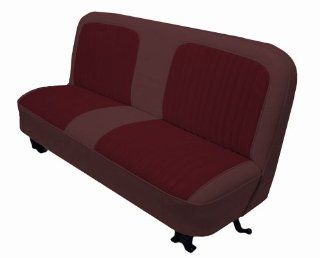 Acme U107 N997 Front Maroon Vinyl Bench Seat Upholstery with Burgundy Encore Velour Pleated Inserts: Automotive