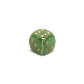 Vortex Dice 16mm d6 Green/gold Pipped Dice: Toys & Games