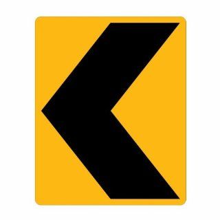 Tapco W1 8L High Intensity Prismatic Railroad Sign, Legend "Left Chevron", 24" Width x 30" Height, Black on Yellow: Industrial Warning Signs: Industrial & Scientific