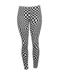 Sexy Comfortable Black & White Checkered Style Stretch Leggings at  Womens Clothing store