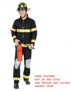 Unknown Men's Firefighter Fireman Bunker Gear Costume: Clothing