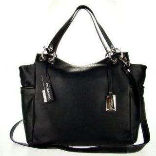 GIORDANO Italian Made Black Leather Large Designer Shopper Tote Handbag Clothing