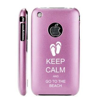 Apple iPhone 3G 3GS Light Pink E607 Aluminum Metal Back Case Keep Calm and Go to the Beach Sandals: Cell Phones & Accessories