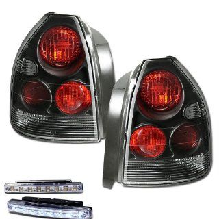 1996 2000 HONDA CIVIC 3DR HATCHBACK CX DX TAIL LIGHTS REAR BRAKE LAMPS + DRL LED Automotive