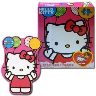 Hello Kitty Shaped Floor Puzzle   Kids Large Puzzle: Toys & Games