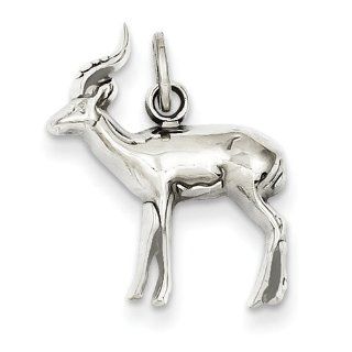 14k WG Gazelle Charm: Pendant Necklaces: Jewelry