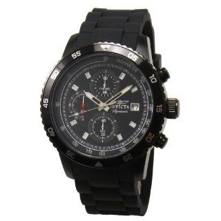 Invicta Signature II Chronograph Black Dial Black Ion plated Mens Watch 7399: Invicta: Watches