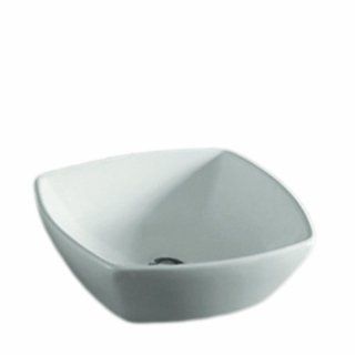 Whitehaus WHKN4019 WH Isabella Above Counter Lavatory Basin, White   Bathroom Sinks  
