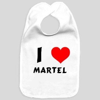 Baby bib with I Love Martel (first name/surname/nickname) : Baby