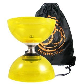 Juggle Dream Cyclone Quartz Triple Bearing Diabolo (Yellow) and Firetoys Carry Bag   NO STICKS: Toys & Games