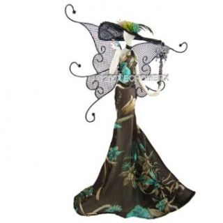 Butterfly Lady Mannequin Jewelry Holder Black Blue: Jewelry Towers: Clothing
