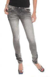 Almost Famous Grey And Black Washed Skinny Jeans Size : 1 at  Womens Clothing store