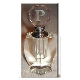 Fifth Avenue Hand Made Crystal Monogrammed Perfume Bottle Personalized Letter P : Personal Fragrances : Beauty