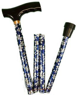 Able2 Blue Petal Height Adjustable Folding Walking Stick (Standard Handle) 33 37: Toys & Games