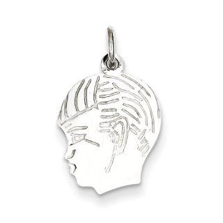 925 Sterling Silver Engraveable Boy Disc Charm 17mmx14mm: Jewelry
