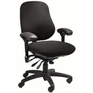 BodyBilt J2509 Black Fabric XL High Back Thoracic Support Task Ergonomic Chair with Arms, 22" Length x 21.50" Width Backrest, 23" Width Seat, Grade 1: Industrial & Scientific