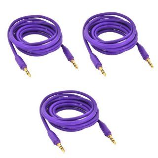 20Tech 3x Brand New Purple Auxiliary Aux Cables for iPhone 5 also compatible with iPad Mini, iPad & iPod Cell Phones & Accessories